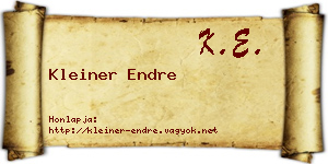 Kleiner Endre névjegykártya